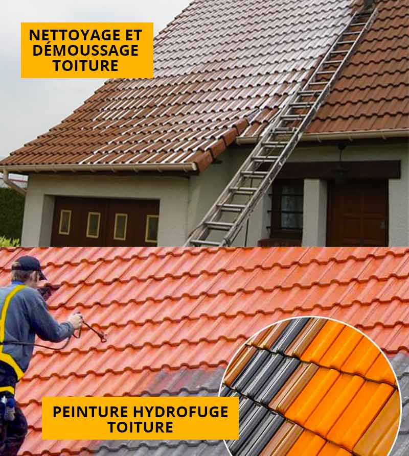 Nettoyage démoussage toiture - LOURORENOV en Belgique : anti-mousse couverture.. Revêtement peinture hydrofuge toit : région Flamande, Wallonne et Bruxelles …